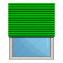 blind, curtain, green, house, office, roller