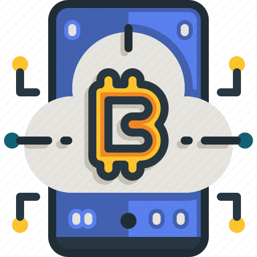Bitcoin, smartphone, blockchain, cryptocurrency, cloud, computing icon - Download on Iconfinder