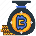 bitcoin, bag, money, cryptocurrency, digital, currency