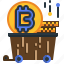 trolley, bitcoin, cart, cryptocurrency, digital, currency 