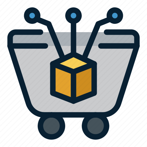 Blockchain, rail, truck, mining, cart icon - Download on Iconfinder