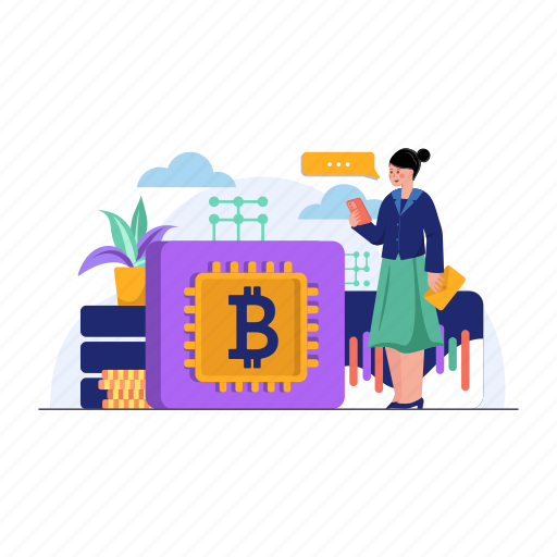 Bitcoin, coin, crypto, currency, market, block, profit illustration - Download on Iconfinder
