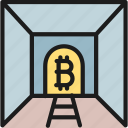 bitcoin, blockchain, color, cryptocurrency, mine, tunnel