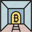 bitcoin, blockchain, color, cryptocurrency, mine, tunnel 