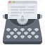 article, blog, network, post, social, text, typewriter 