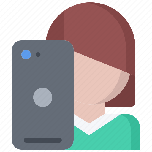 Blog, network, phone, photo, selfie, social, woman icon - Download on Iconfinder
