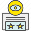 eye, rate, rating, star, vote, review