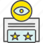 eye, rate, rating, star, vote, review 