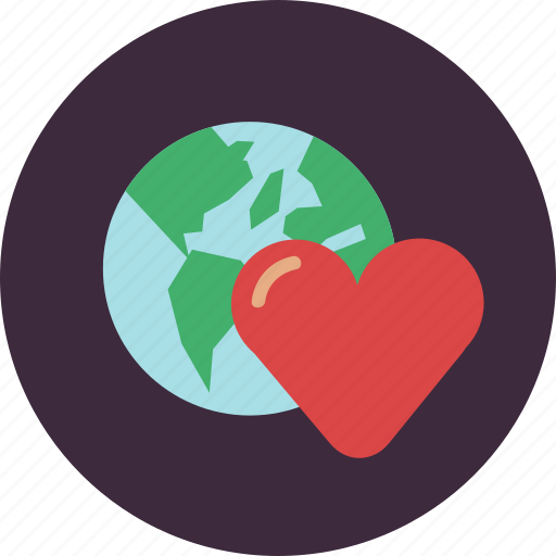 Blogging, connected, connection, earth, heart, love, world icon - Download on Iconfinder