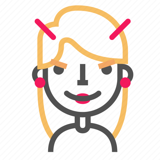 Avatar, blond, emoji, emoticon, evil, face, line icon - Download on Iconfinder