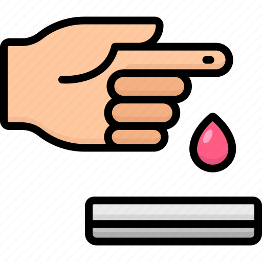 Blood test, rapid test, medical test, blood sample, blood drop, finger, hand icon - Download on Iconfinder