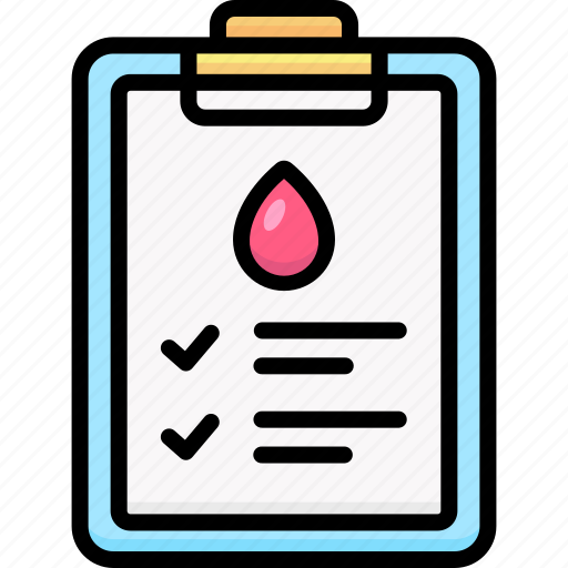 Health report, medical report, blood analysis, science report, blood donation, clipboard, report icon - Download on Iconfinder