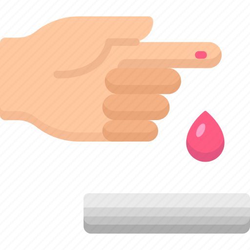 Rapid test, medical test, blood sample, blood drop, finger, hand, blood test icon - Download on Iconfinder