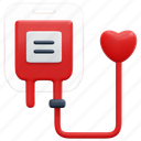 blood, donation, donor, bag, transfusion, heart, charity, 3d 