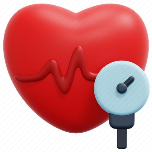 Blood, pressure, heart, rate, meter, healthcare, medical 3D illustration - Download on Iconfinder