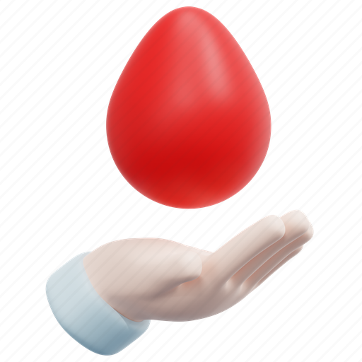 Blood, donation, donor, drop, hand, donate, medical 3D illustration - Download on Iconfinder