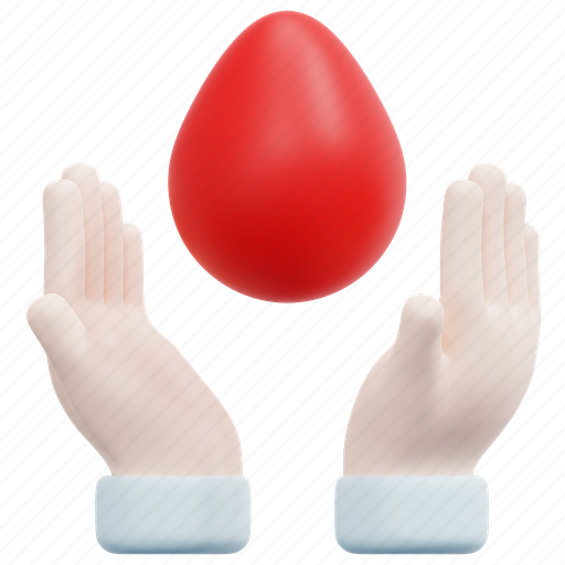 Blood, donation, donor, drop, hands, charity, medical 3D illustration - Download on Iconfinder