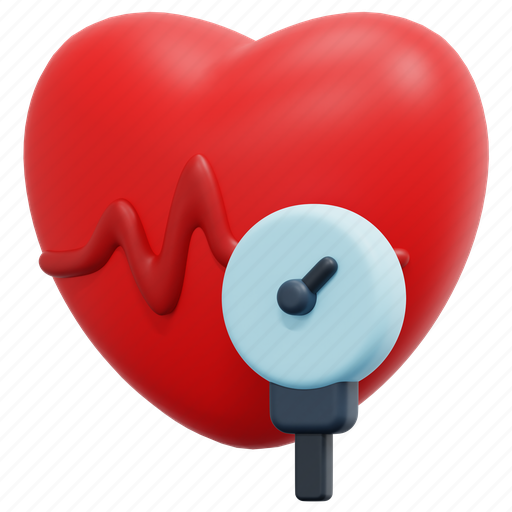 Blood, pressure, heart, rate, meter, healthcare, medical 3D illustration - Download on Iconfinder