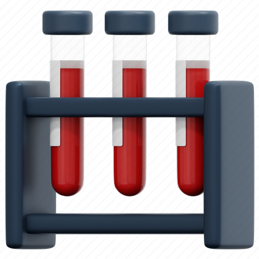 Blood, test, tube, sample, research, lab, 3d 3D illustration - Download on Iconfinder