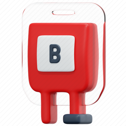 Blood, type, b, healthcare, transfusion, medical, 3d 3D illustration - Download on Iconfinder
