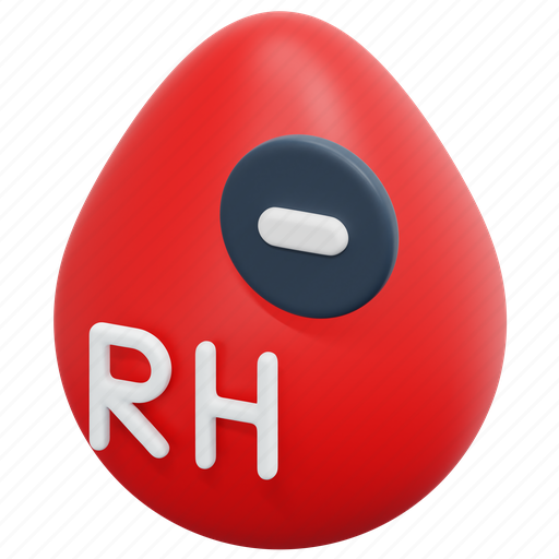 Blood, rh, negative, type, drop, healthcare, 3d 3D illustration - Download on Iconfinder