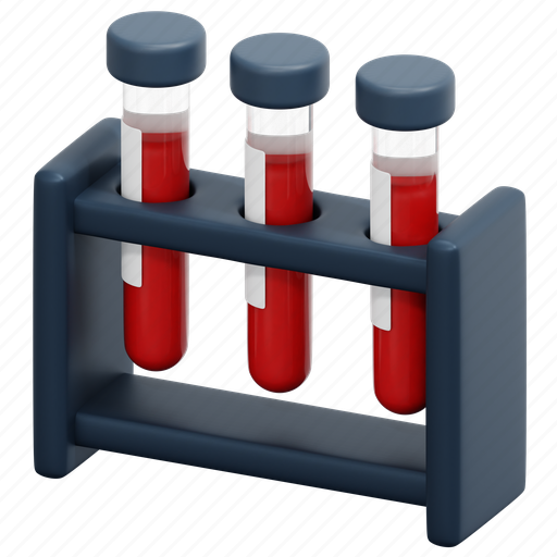 Blood, test, tube, lab, sample, research, 3d 3D illustration - Download on Iconfinder