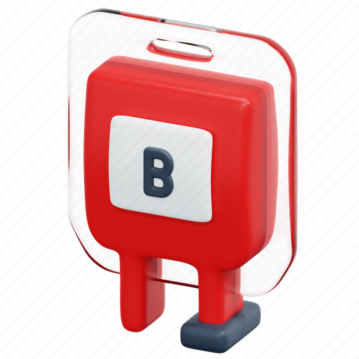 Blood, type, b, medical, healthcare, transfusion, 3d 3D illustration - Download on Iconfinder