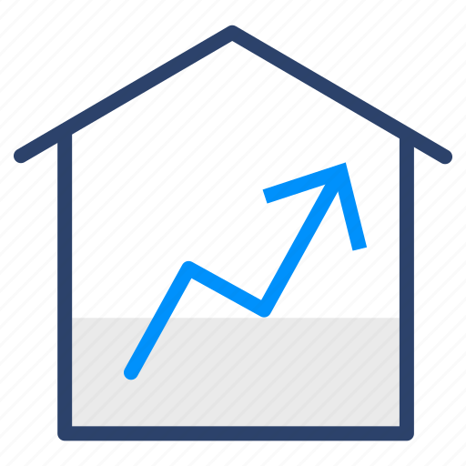 Rate, increase, price, building, property, real estate, hike icon - Download on Iconfinder