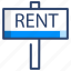 rent, estate, rental, vector, illustration, real estate, rent sign board 