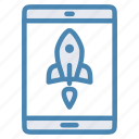 rocket, start, startup, tablet, takeoff