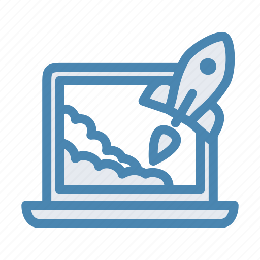 Laptop, notebook, project, rocket, start up, startup, takeoff icon - Download on Iconfinder