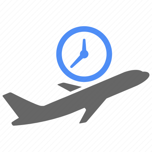 Airport, clock, departure, fly, on time, plane, time icon - Download on Iconfinder