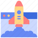 launch, website, browser, rocket, release