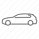 1 series, bmw, car, hatch, line icon, transport, vehicle 