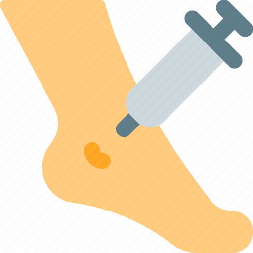 Foot, injection, bodycare, syringe icon - Download on Iconfinder