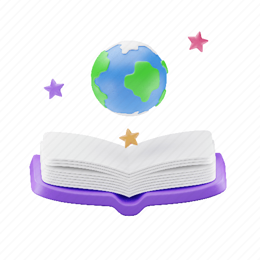 Book, globe, knowledge, science, reading, 3d book, 3d globe 3D illustration - Download on Iconfinder