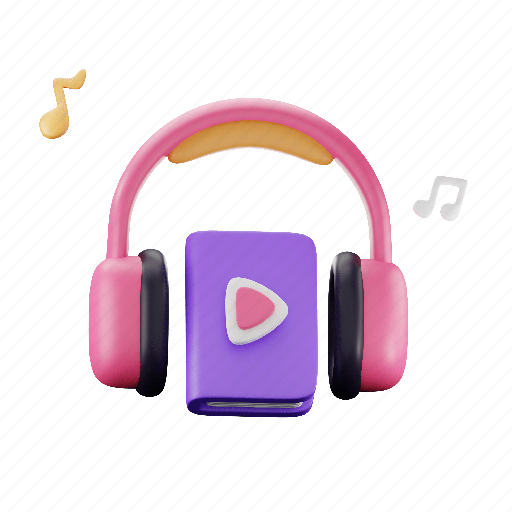 Book, headphone, education, knowledge, 3d book, music, playlist 3D illustration - Download on Iconfinder