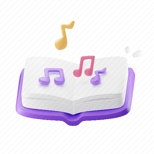 Music, book, entertainment, songs, song chords, piano chords, chords 3D illustration - Download on Iconfinder