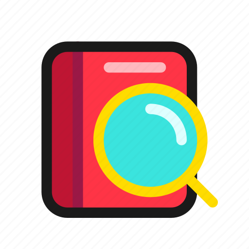 Search, book, reference, author, title, find, library icon - Download on Iconfinder