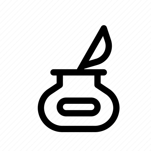 Bottle, drawing, fountain, ink, pen, quill, writing icon - Download on Iconfinder