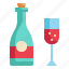 alcohol, drink, glass, bottle icon 