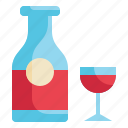 alcohol, drink, glass, wine, bottle icon