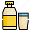 glass, drink, milk, cup, bottle icon 