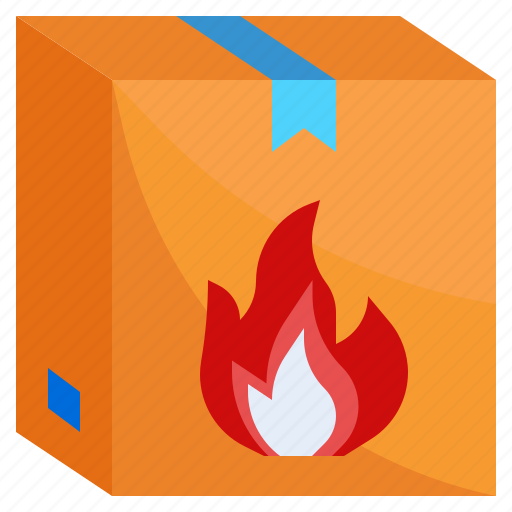 Flammable, box, shopping, logistics, delivery, fire icon - Download on Iconfinder