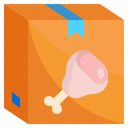 Meat, chicken, box, shopping, logistics, delivery icon - Download on Iconfinder