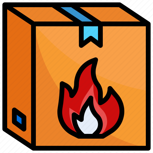 Flammable, box, shopping, logistics, delivery, fire icon - Download on Iconfinder