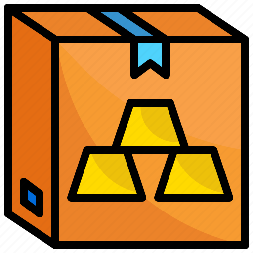 Gold, box, shopping, logistics, delivery, cargo icon - Download on Iconfinder