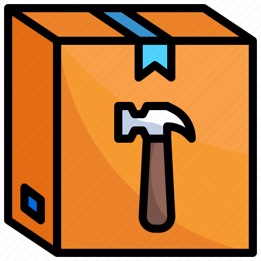 Hammer, box, shopping, repair, tools, logistics, delivery icon - Download on Iconfinder