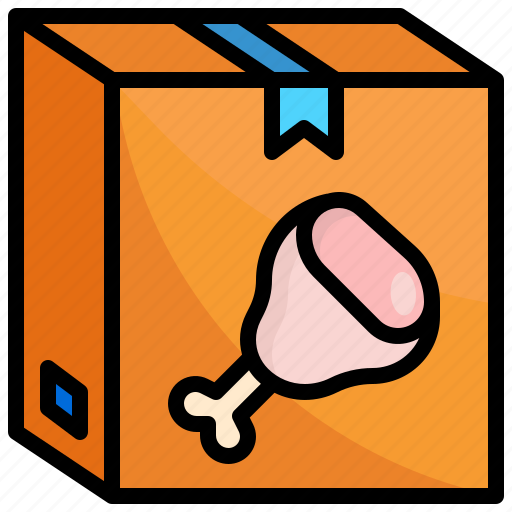 Meat, chicken, box, shopping, logistics, delivery icon - Download on Iconfinder