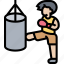 kneeing, boxing, kick, training, exercise 